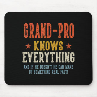Grand-pro knows everything father's day retro mouse pad
