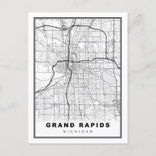 Grand Rapids Map Postcard