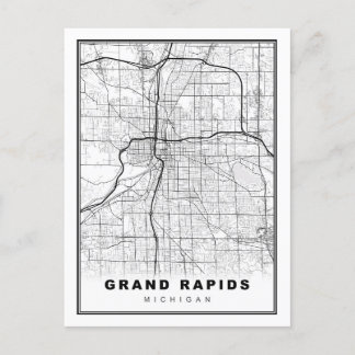 Grand Rapids Map Postcard