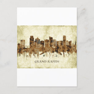 Grand Rapids Michigan Cityscape Invitation Postcard