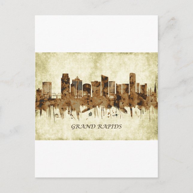 Grand Rapids Michigan Cityscape Invitation Postcard (Front)