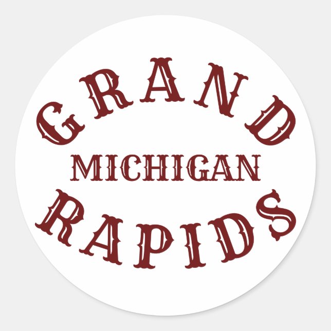 Grand Rapids, Michigan Classic Round Sticker (Front)