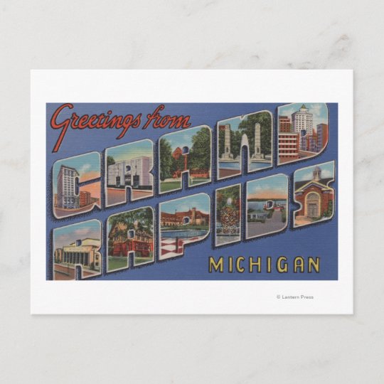 Grand Rapids, Michigan - Large Letter Scenes 2 Postcard | Zazzle.com