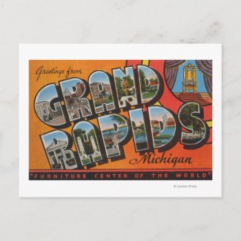 Grand Rapids  Michigan - Large Letter Scenes Postcard by LanternPress at Zazzle