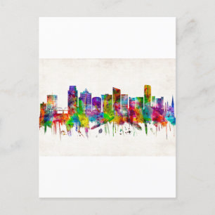 Grand Rapids Michigan Skyline Holiday Postcard