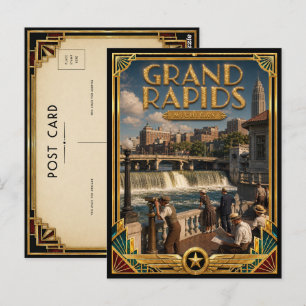 Grand Rapids Michigan Vintage Art Deco Golden Age Postcard
