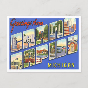 Grand Rapids, Michigan Vintage Big Letters Postcard