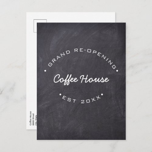 Grand Re_Opening Your Coffee House Custom Postcard