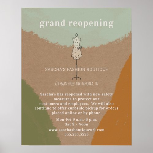 Grand Reopening Abstract Cardstock Clothing Store Poster