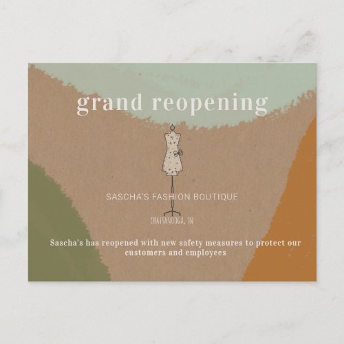Grand Reopening Fashion Clothing Boutique Store Postcard