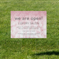 Grand Reopening Glitter Blush Pink Marble  Salon