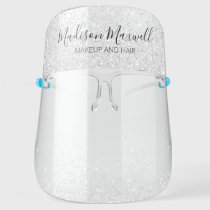 Grand Reopening Shiny Silver Glitter Salon Face Shield