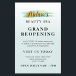 GRAND REOPENING | trendy gold blue beauty spa Flyer<br><div class="desc">Announce your grand reopening with this lovely design with mint and white colors and black text. the text can be personalized.</div>