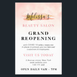 GRAND REOPENING | trendy gold pink beauty salon Flyer<br><div class="desc">Announce your grand reopening with this lovely design with pink and white colors and black text. the text can be personalized.</div>