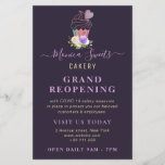 GRAND REOPENING | trendy purple cakery business Flyer<br><div class="desc">Announce your grand reopening with this lovely purple design. the text can be personalized.</div>