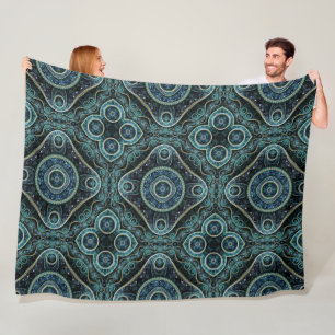 Grand Royal Julian Fractal Mandala Pattern Fleece Blanket