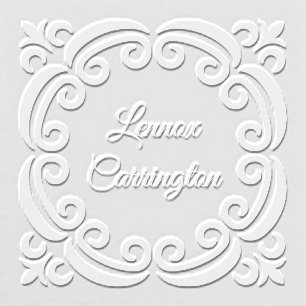 Grand Scrollwork Square Name Embosser