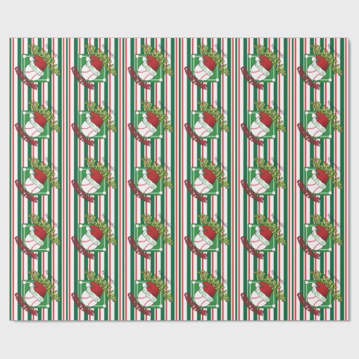 Grand Slam Baseball Christmas Wrapping Paper Zazzle