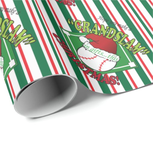 Baseball Christmas Wrapping Paper 