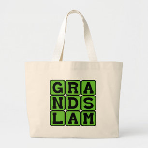 Grand Slam, Baseball Home Run Large Tote Bag