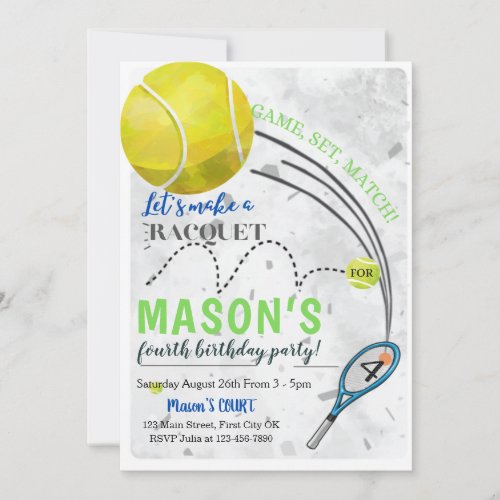 Grand Slam Different Birthday Invitation Card