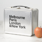 Pink Paris Travel Art Pastel Preppy Macarons Metal Lunch Box