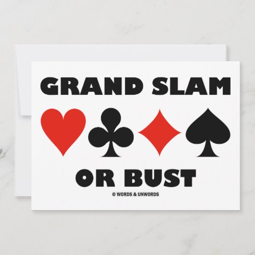 Grand Slam Or Bust Bridge Card Suits