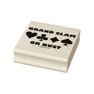 Grand Slam Or Bust Bridge Four Card Suits Rubber Stamp