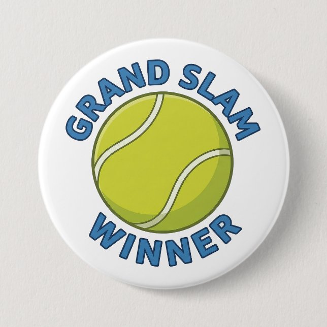 Grand Slam Winner Tennis Ball Sports Champion Button (Front)