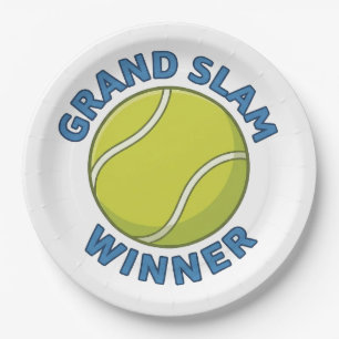 Grand Slam Winner Tennis Ball Sports Champion Paper Plates