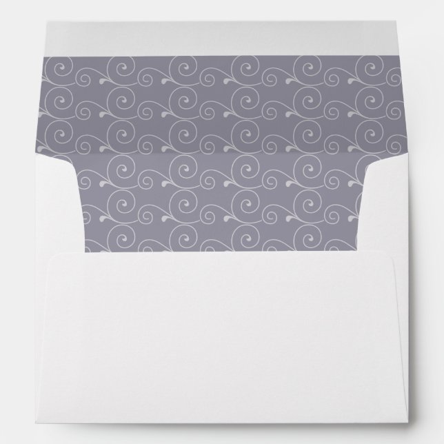 Grand Soiree | Lilac Gray Wedding Lined Envelope (Back (Bottom))