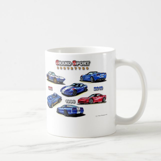 Grand Sport Corvettes 1963, 1996, 2010 Coffee Mug (Right)