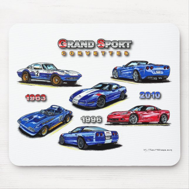 Grand Sport Corvettes 1963, 1996, 2010 Mouse Pad (Front)