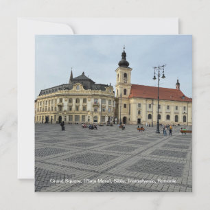 Grand Square, (Piaţa Mare), Sibiu, Romania on a Holiday Card