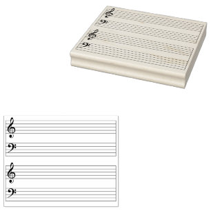 Grand Staff Instant Music Manuscript Paper 4x5 Rubber Stamp