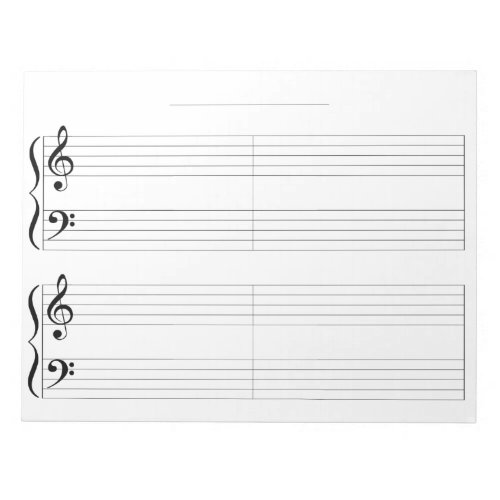 Grand Staff Piano Music Paper for Kids  Toddlers  Notepad