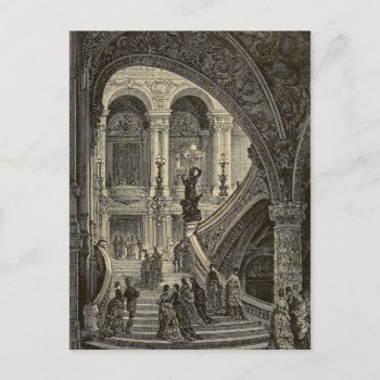 Grand Stair Case Paris Opera House 1877 Postcard by lostlit at Zazzle
