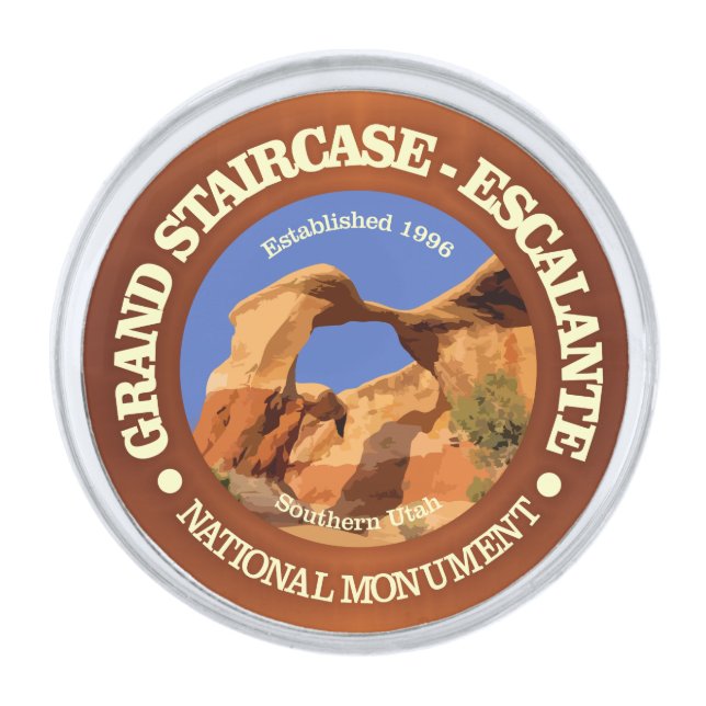 Grand Staircase - Escalante National Monument Silver Finish Lapel Pin (Front)