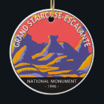Grand Staircase Escalante National Monument Utah Ceramic Ornament<br><div class="desc">Grand Staircase Escalante vector artwork design. There are three main regions of the monument: the Grand Staircase,  the Kaiparowits Plateau,  and the Canyons of the Escalante.</div>