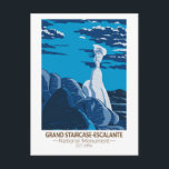 Grand Staircase Escalante National Monument Utah Postcard<br><div class="desc">Grand Staircase Escalante vector artwork design. There are three main regions of the monument: the Grand Staircase,  the Kaiparowits Plateau,  and the Canyons of the Escalante.</div>