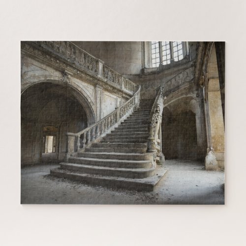 Grand Staircase in a Fantasy Abandoned Chateau Jigsaw Puzzle