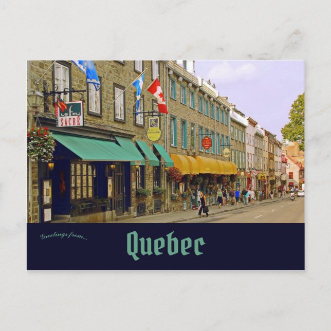 Grand Street Lower Town Old Quebec Postcard (Front)