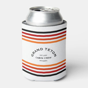 Grand Teton Cabin Club Custom Crest Park Stripe Can Cooler