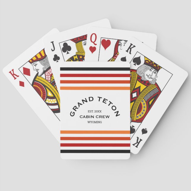Grand Teton Cabin Club Custom Crest Park Stripe Poker Cards (Back)