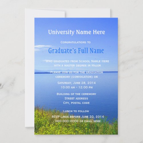 Grand Teton graduation ceremony (convocation) Custom Invite