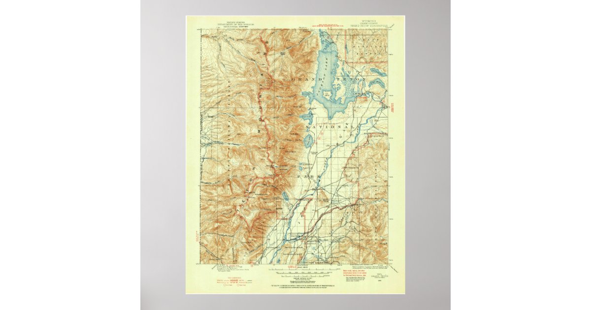 Grand Teton National Park Map Scarf