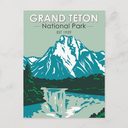 Grand Teton Jackson Hole Valley National Park Postcard
