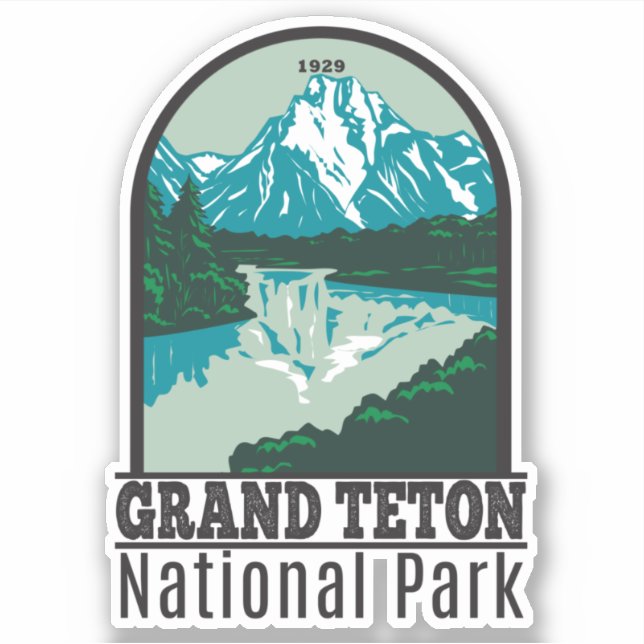 Grand Teton Jackson Hole Valley National Park Sticker (Front)