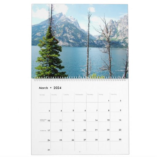 Grand Teton Landscape Calendar Zazzle