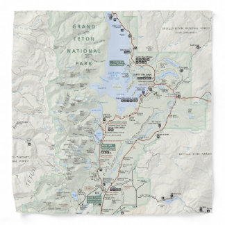 Grand Teton map bandana